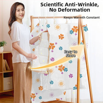 Du Tuo Σάκος Συμπίεσης Κενού για Πουπουλένιο Μπουφάν, Με Πλευρικό Κρεμάστρα για Κρέμασμα, Υλικό PET/PE