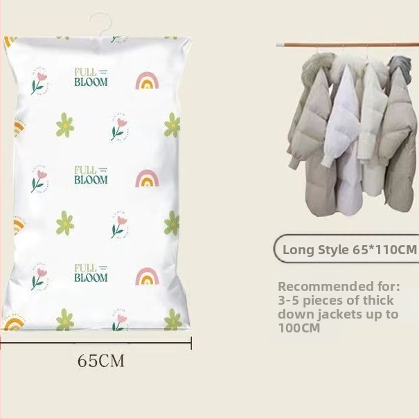 Du Tuo вакуумна компресираща чанта за пухено яке със странично дърпане за окачване, PET/PE материал