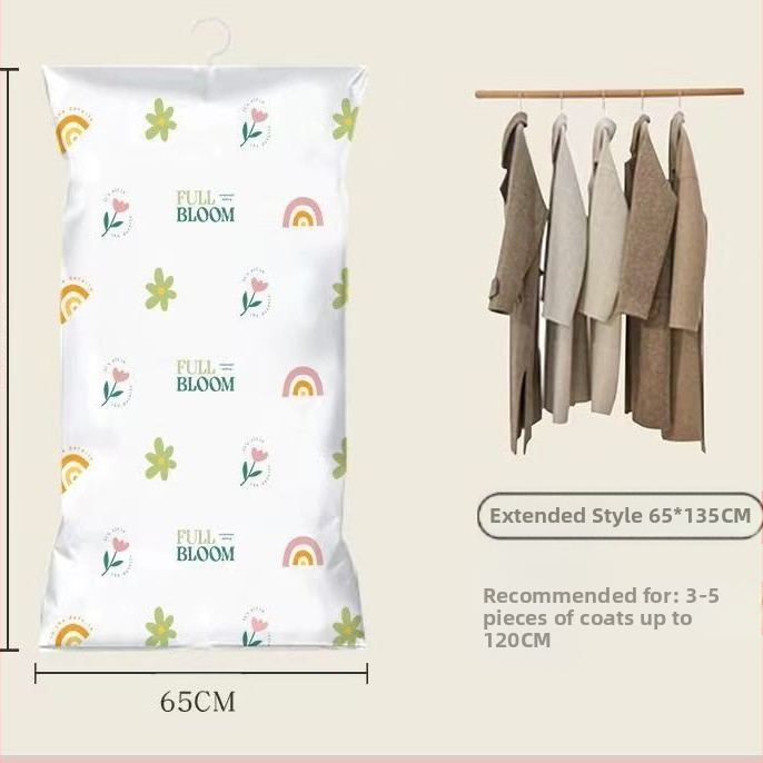 Du Tuo вакуумна компресираща чанта за пухено яке със странично дърпане за окачване, PET/PE материал