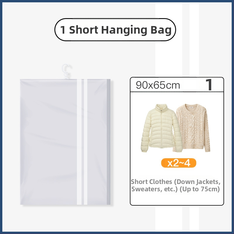 Du Tuo вакуумна компресираща чанта за пухено яке със странично дърпане за окачване, PET/PE материал