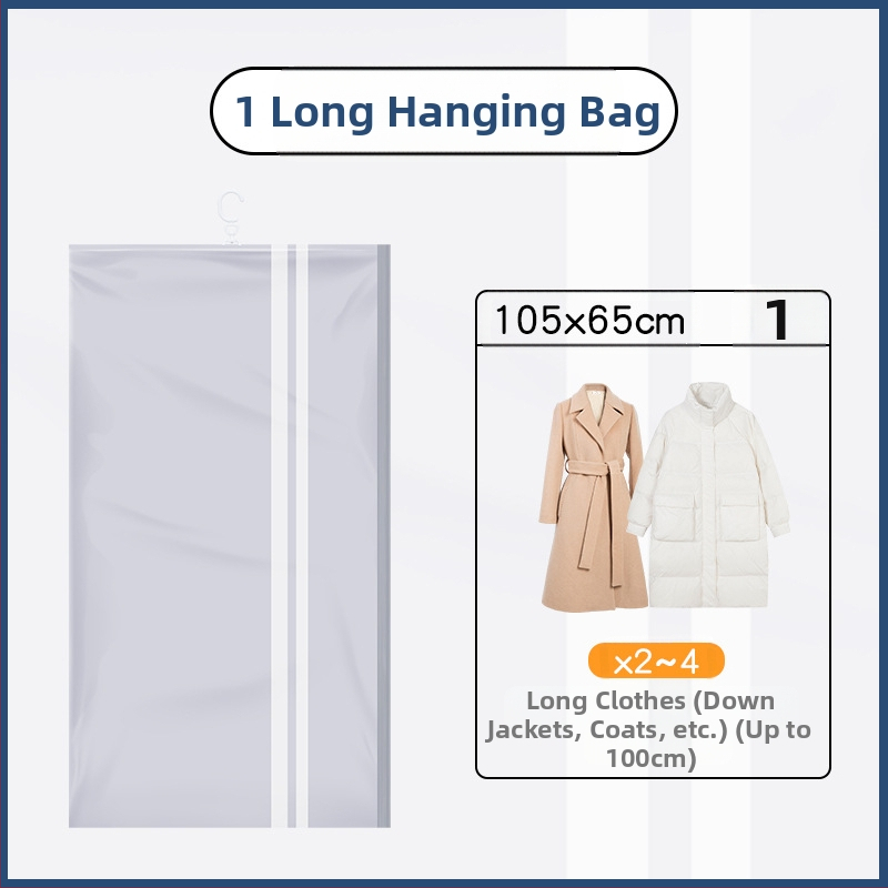 Du Tuo вакуумна компресираща чанта за пухено яке със странично дърпане за окачване, PET/PE материал