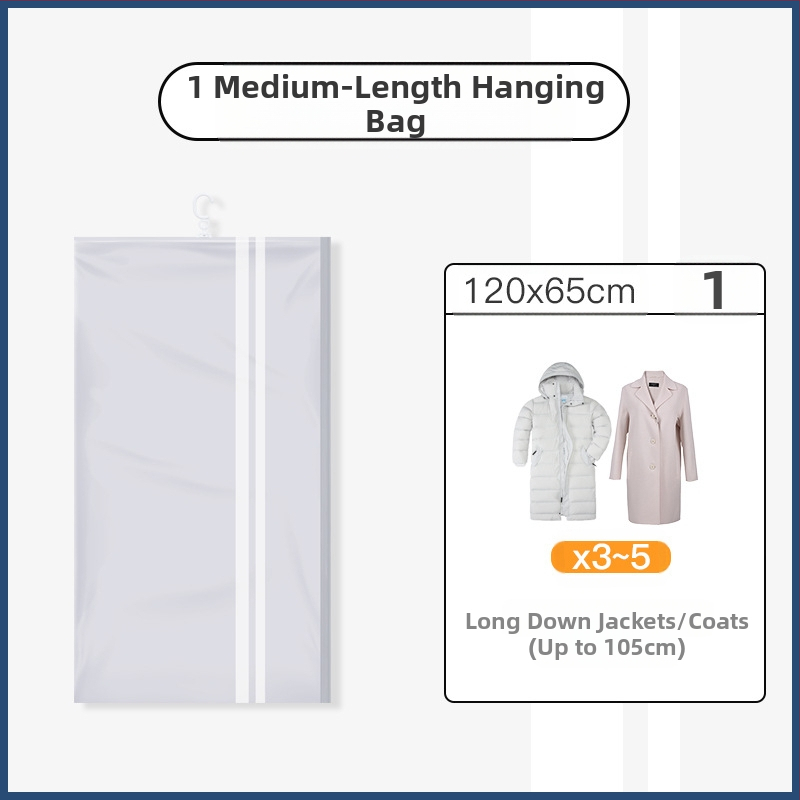 Du Tuo вакуумна компресираща чанта за пухено яке със странично дърпане за окачване, PET/PE материал