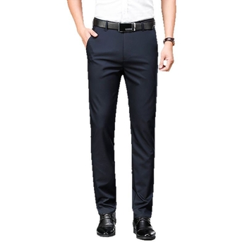 Ανδρικά παντελόνια μπαμπού, ίσιο κόψιμο, ψηλή μέση, φερμουάρ, χωρίς σιδέρωμα