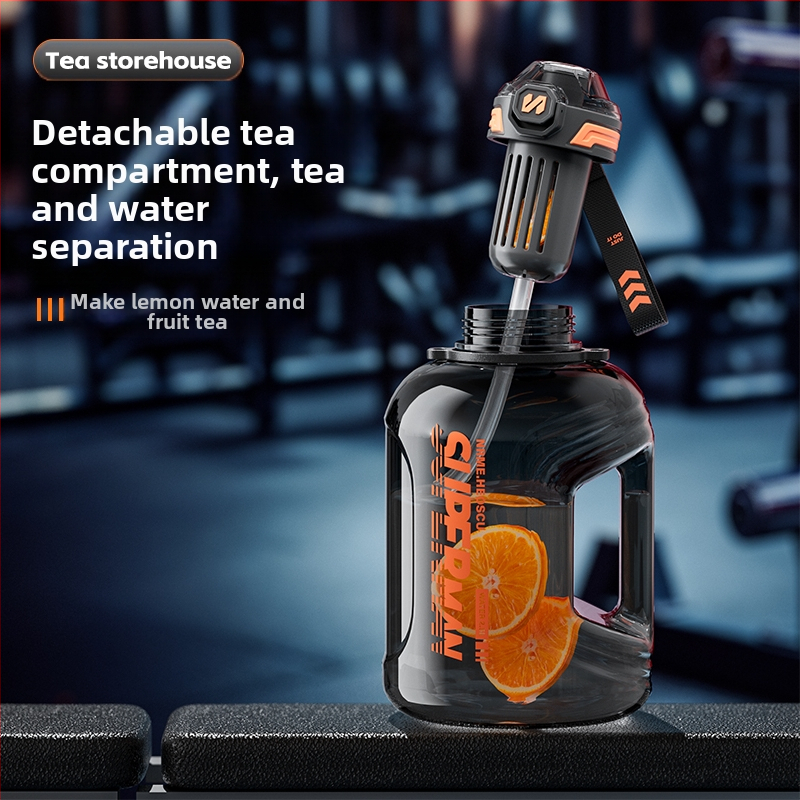 Спортна бутилка за вода със разделение на чай, устойчива на високи температури, голям капацитет; Материал: Пластмаса; Марка: Друг