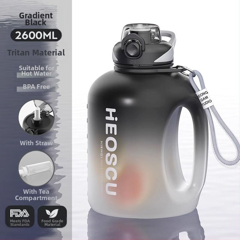 Sportinis vandens buteliukas su arbatos atskyrimu, atspari aukštoms temperatūroms, didelė talpa; Medžiaga: Plastikas; Prekės ženklas: Kita