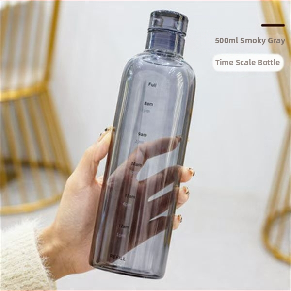 PC polikarbonato vandens puodelis su dangteliu, didelės talpos, cilindrinės formos, nepralaidus skysčiams ir atsparus karščiui