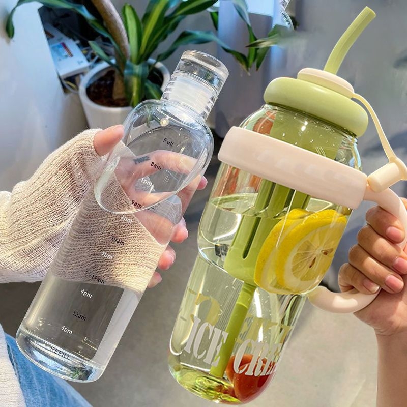 PC polikarbonato vandens puodelis su dangteliu, didelės talpos, cilindrinės formos, nepralaidus skysčiams ir atsparus karščiui