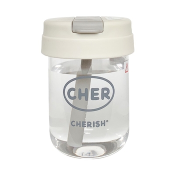 Ton-ton puodelis, PC medžiaga, atsparus kritimui, cilindrinė forma, su šiaudeliu