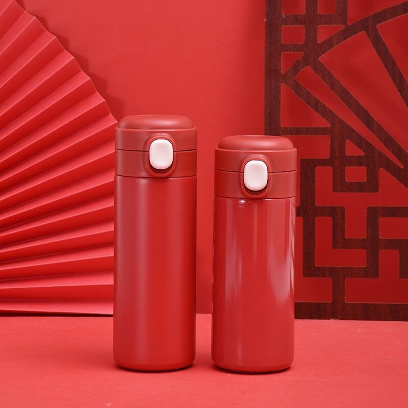 Nerūdijančio plieno termos puodelis su šuoliu – vidus 304, išorė 201, vakuuminis izoliacija 6–12 val., individualus logotipas