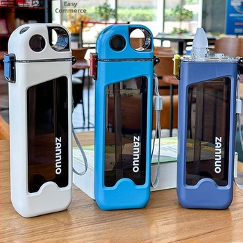 Sporto vandens butelis iš polipropileno, šilumos izoliacija 0–6 valandų, su nešiojimo virvele, tinka vaikams