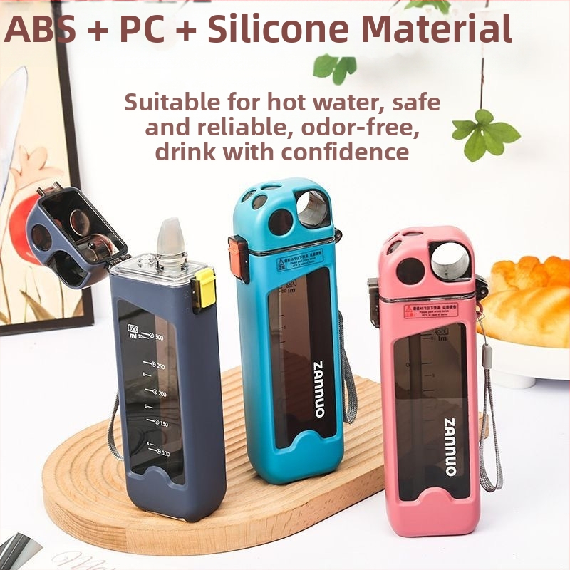 Športová fľaša na vodu z polypropylénu, tepelná izolácia 0–6 hodín, s nosnou šnúrkou, vhodná pre deti