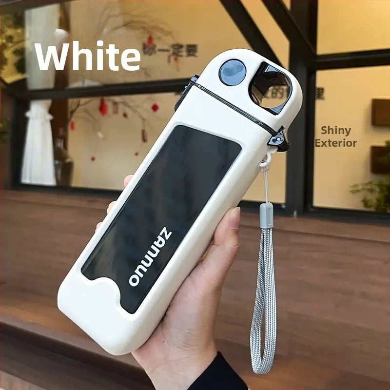 Sporto vandens butelis iš polipropileno, šilumos izoliacija 0–6 valandų, su nešiojimo virvele, tinka vaikams