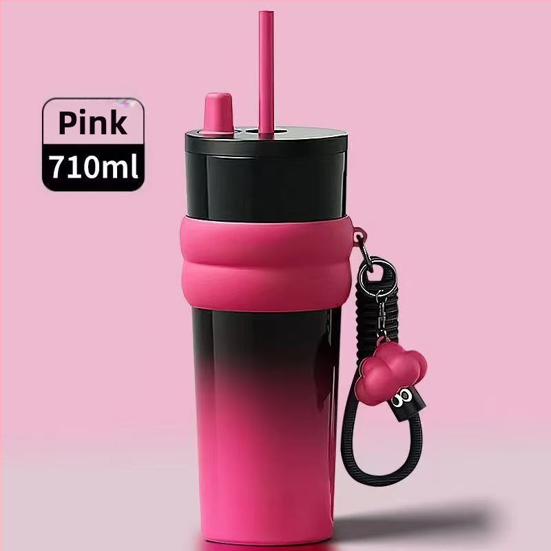 Termosas su 316 nerūdijančio plieno vidiniu bakeliu, išoriniu 304 nerūdijančio plieno korpusu, vakuuminė izoliacija (6-12 val.), nešiojamas automobilių puodelis