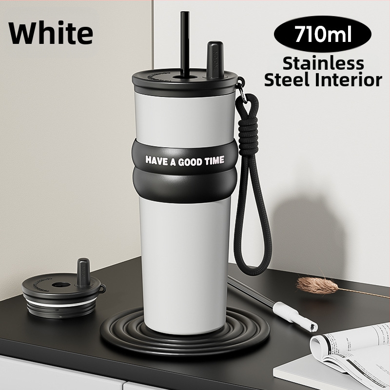 Termosas su 316 nerūdijančio plieno vidiniu bakeliu, išoriniu 304 nerūdijančio plieno korpusu, vakuuminė izoliacija (6-12 val.), nešiojamas automobilių puodelis