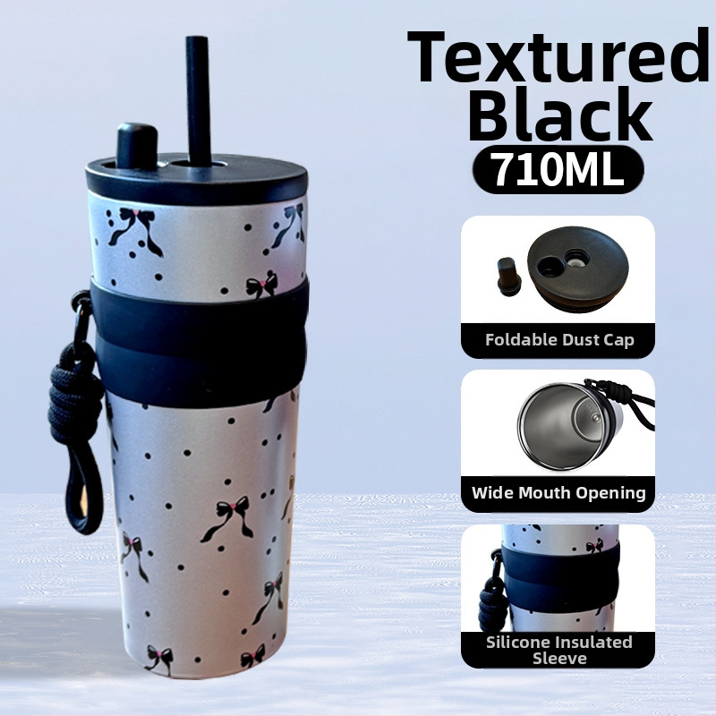 Termosas su 316 nerūdijančio plieno vidiniu bakeliu, išoriniu 304 nerūdijančio plieno korpusu, vakuuminė izoliacija (6-12 val.), nešiojamas automobilių puodelis