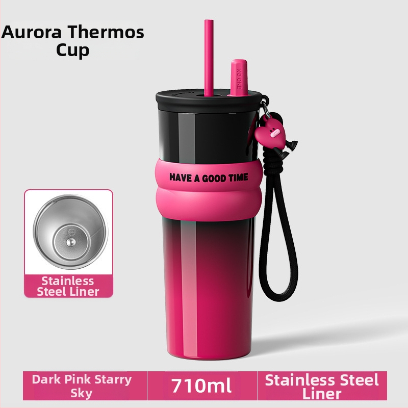 Termosas su 316 nerūdijančio plieno vidiniu bakeliu, išoriniu 304 nerūdijančio plieno korpusu, vakuuminė izoliacija (6-12 val.), nešiojamas automobilių puodelis