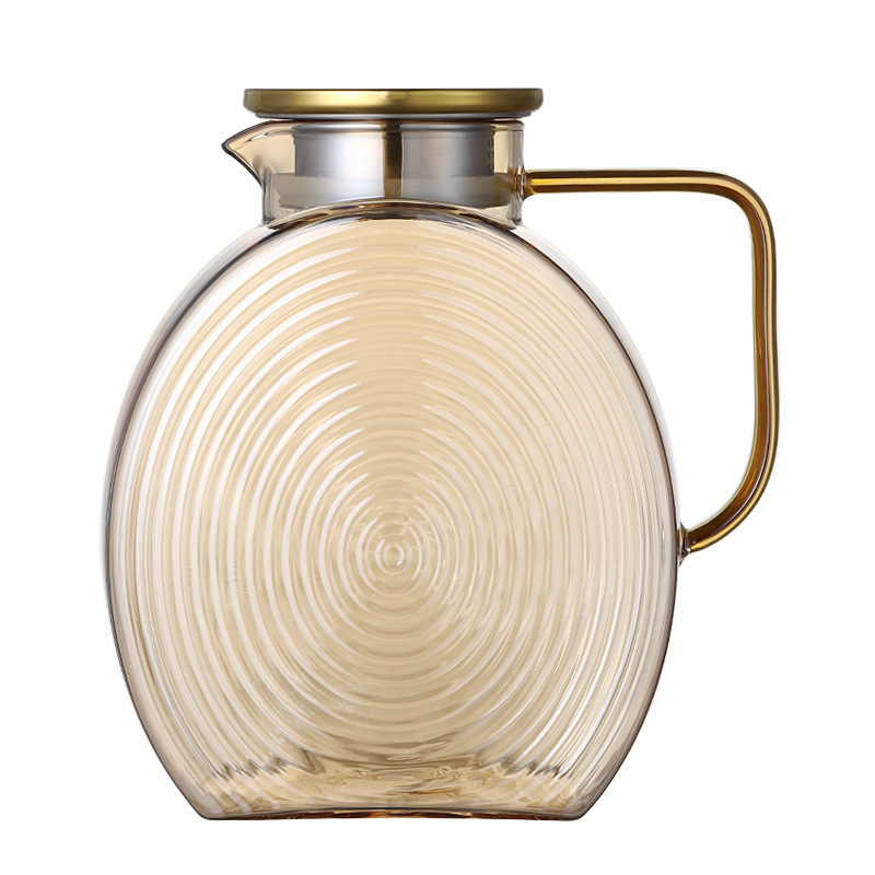 Stiklinis arbatinuko komplektas namų naudojimui su ledyno raštu, didelė talpa, pritaikomas, tinka sultims, pienui, gėrimams ir šaltam vandeniui