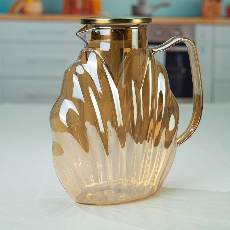 Stiklinis arbatinuko komplektas namų naudojimui su ledyno raštu, didelė talpa, pritaikomas, tinka sultims, pienui, gėrimams ir šaltam vandeniui