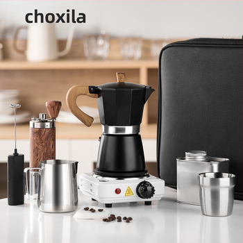 Σετ καφέ moka pot – μοντέρνου μινιμαλιστικού στυλ, μάρκα Choxila, κυκλοφορία 2022, συσκευασία από χαρτόνι