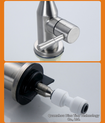 Nerūdijančio plieno virtuvės čiaupas su keraminiu vožtuvu, modelis 2P/4P, vertikalus diegimas, šlifuota paviršiaus, nominalus slėgis 0.9