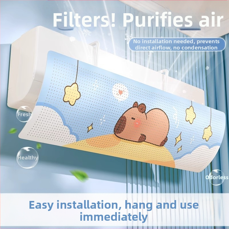 Φράκτης αέρα κλιματιστικού, αναδιπλόμενος, κρεματή εγκατάσταση, παγκόσμια συμβατότητα, προστατευτικό κάλυμμα σκόνης από πολυπροπυλένιο