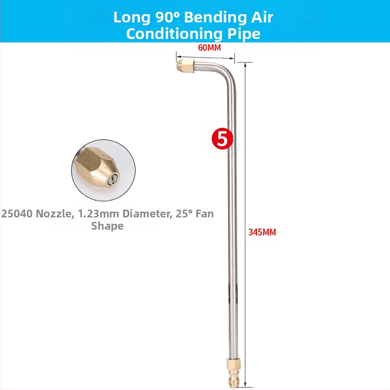 Aukšto slėgio vandens purkštuvų purškimo pirutėls oro kondicionierių valymui — nerūdijančio plieno kampinis jungtis, varinis greitas jungtis, ventiliatoriaus formos purškimo antgalis