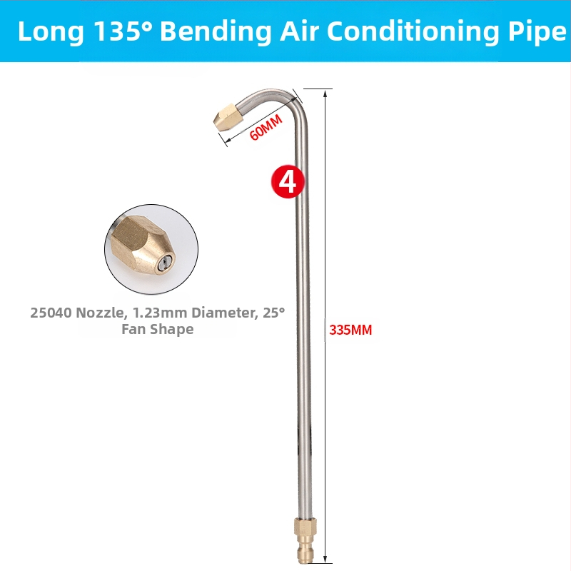 Aukšto slėgio vandens purkštuvų purškimo pirutėls oro kondicionierių valymui — nerūdijančio plieno kampinis jungtis, varinis greitas jungtis, ventiliatoriaus formos purškimo antgalis