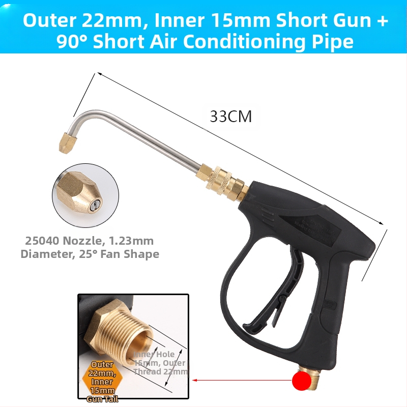 Aukšto slėgio vandens purkštuvų purškimo pirutėls oro kondicionierių valymui — nerūdijančio plieno kampinis jungtis, varinis greitas jungtis, ventiliatoriaus formos purškimo antgalis