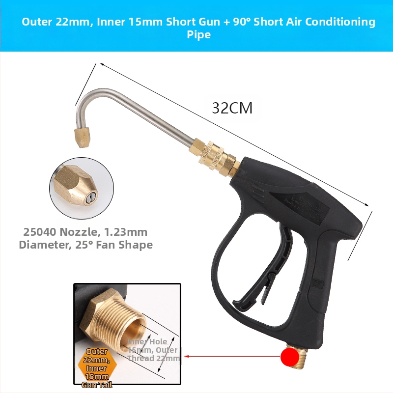 Aukšto slėgio vandens purkštuvų purškimo pirutėls oro kondicionierių valymui — nerūdijančio plieno kampinis jungtis, varinis greitas jungtis, ventiliatoriaus formos purškimo antgalis