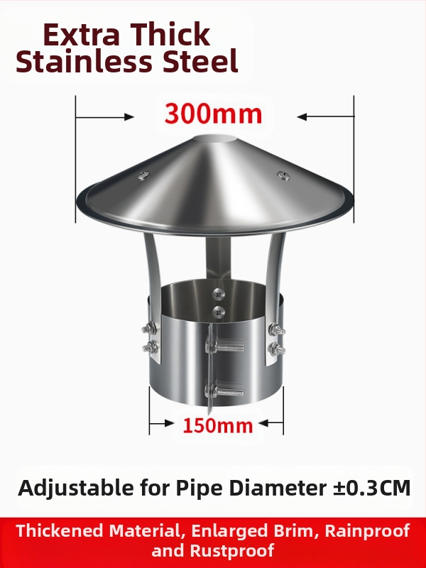 Kapa dimnjaka od nehrđajućeg čelika 201, otporna na vremenske uvjete, jednodijelna konstrukcija, izlaz zraka, Dark horse style