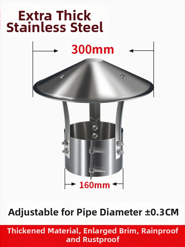 Kapa dimnjaka od nehrđajućeg čelika 201, otporna na vremenske uvjete, jednodijelna konstrukcija, izlaz zraka, Dark horse style