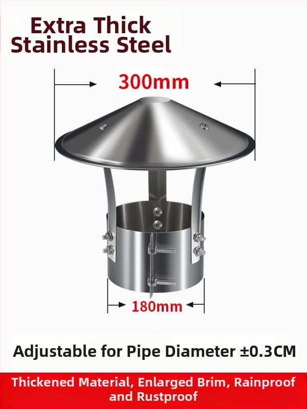 Kapa dimnjaka od nehrđajućeg čelika 201, otporna na vremenske uvjete, jednodijelna konstrukcija, izlaz zraka, Dark horse style