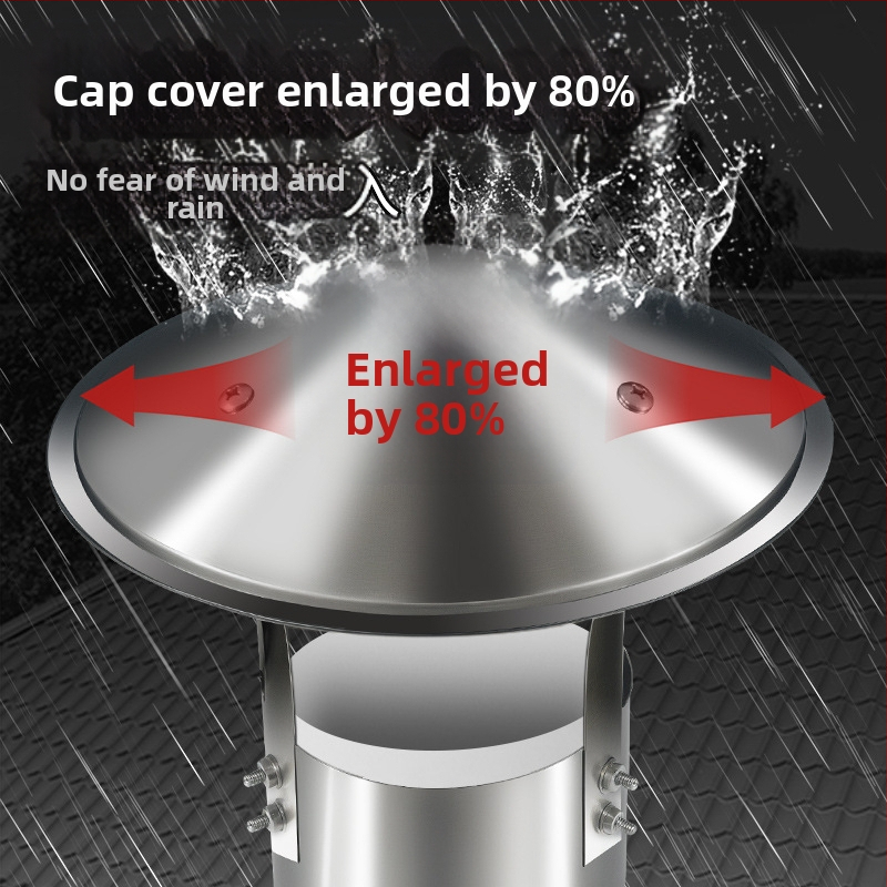 Nehrdzavejúci oceľový kryt komína 201, odolný voči počasiu, jednovrstvový, vzduchový vývod, štýl Dark horse