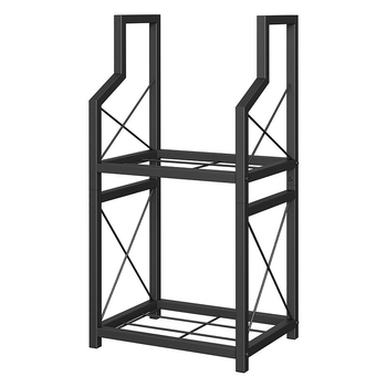 Ανοξείδωτο μεταλλικό ράφι για καυσόξυλα, πτυσσόμενο, 2 επιπέδων, επιδαπέδιο, εσωτερική/εξωτερική αποθήκευση καυσόξυλων