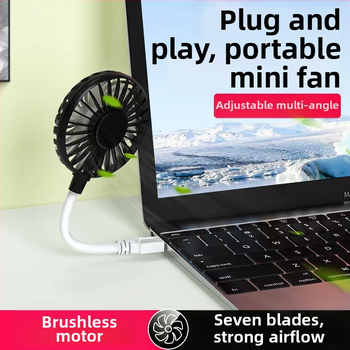 USB χωρίς ψήκτρες μίνι ανεμιστήρας, τρεις ταχύτητες, φορητός επιτραπέζιος ανεμιστήρας, αθόρυβος κάτω από 36 dB, αφαιρούμενη μπαταρία 300-500 mAh