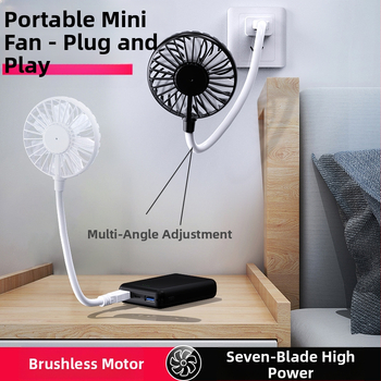 USB χωρίς ψήκτρες μίνι ανεμιστήρας, τρεις ταχύτητες, φορητός επιτραπέζιος ανεμιστήρας, αθόρυβος κάτω από 36 dB, αφαιρούμενη μπαταρία 300-500 mAh