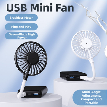 USB χωρίς ψήκτρες μίνι ανεμιστήρας, τρεις ταχύτητες, φορητός επιτραπέζιος ανεμιστήρας, αθόρυβος κάτω από 36 dB, αφαιρούμενη μπαταρία 300-500 mAh