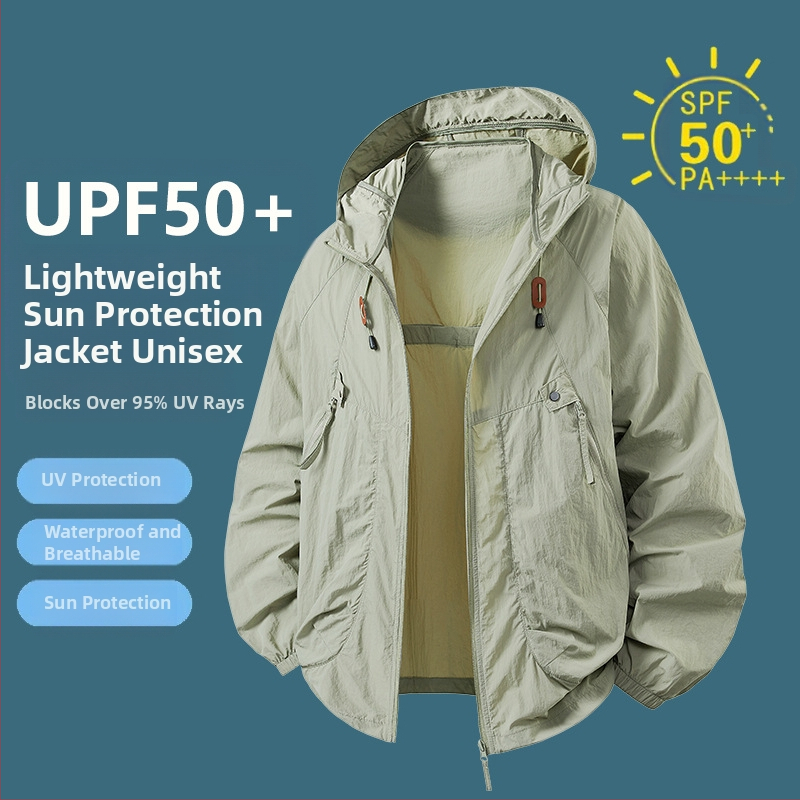 Gobtuvu UV apsaugos striukė, lengva ir kvėpuojanti, UPF50+, nailonų mišinio audinys, laisvas kirpimas, sportinis stilius, šoninės kišenės