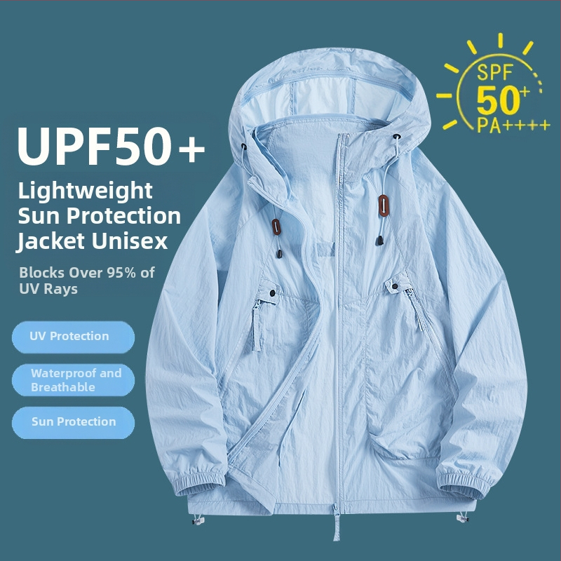 Gobtuvu UV apsaugos striukė, lengva ir kvėpuojanti, UPF50+, nailonų mišinio audinys, laisvas kirpimas, sportinis stilius, šoninės kišenės