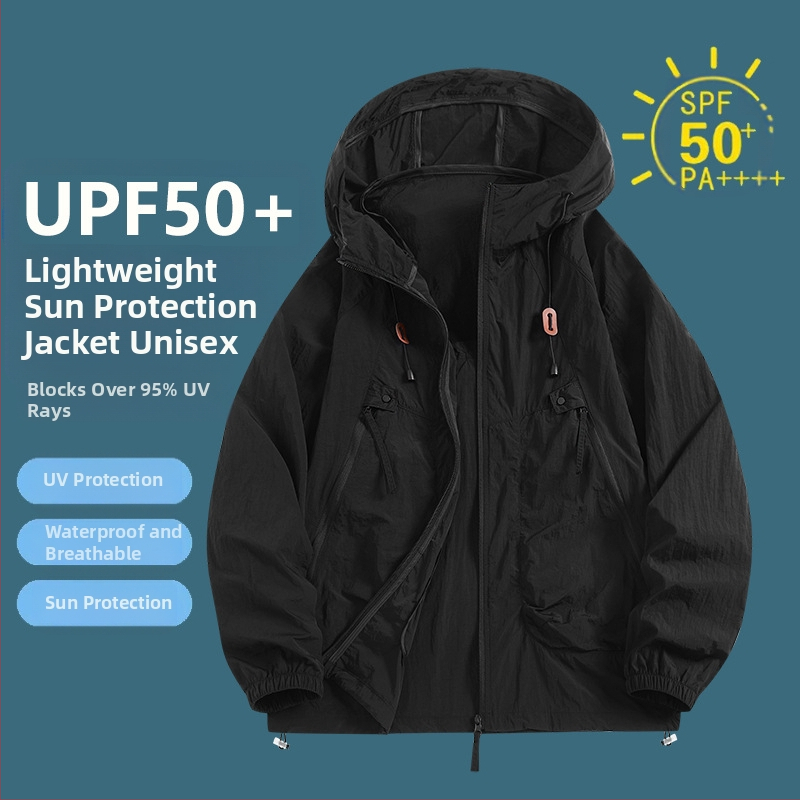 Gobtuvu UV apsaugos striukė, lengva ir kvėpuojanti, UPF50+, nailonų mišinio audinys, laisvas kirpimas, sportinis stilius, šoninės kišenės