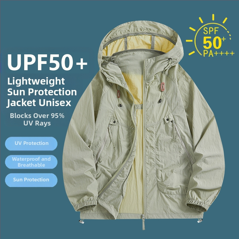 Gobtuvu UV apsaugos striukė, lengva ir kvėpuojanti, UPF50+, nailonų mišinio audinys, laisvas kirpimas, sportinis stilius, šoninės kišenės