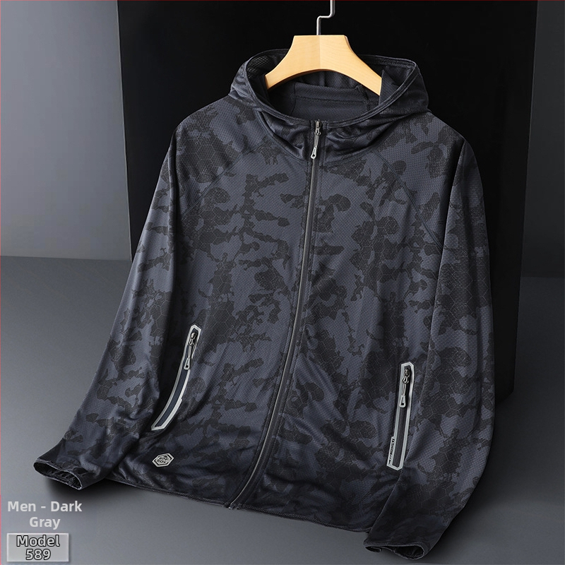 Унисексово ветрово яке с качулка за открито, UV защита UPF50, дишащ полиестер