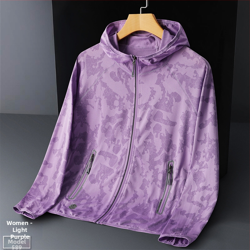 Унисексово ветрово яке с качулка за открито, UV защита UPF50, дишащ полиестер