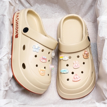 Unisex EVA Crocs stiliaus šlepetės su stora padu, neslidžios, atsparios vandeniui ir kvėpuojančios