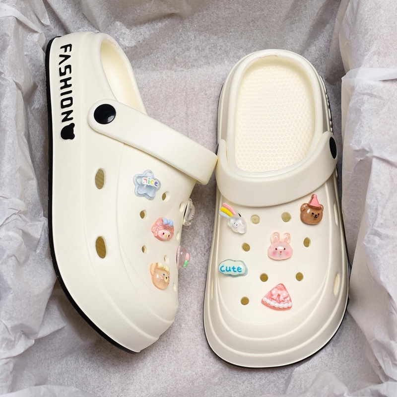 Unisex EVA Crocs stiliaus šlepetės su stora padu, neslidžios, atsparios vandeniui ir kvėpuojančios