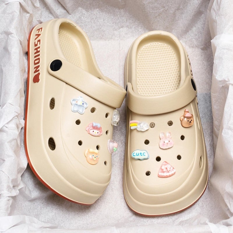 Unisex EVA Crocs stiliaus šlepetės su stora padu, neslidžios, atsparios vandeniui ir kvėpuojančios