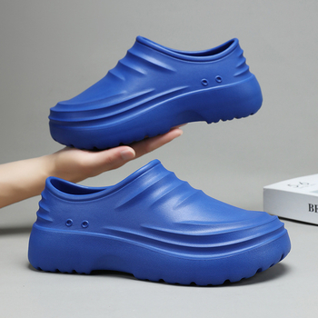 Αντιολισθητική σόλα, EVA επάνω μέρος και EVA σόλα, στρογγυλή μύτη, χαμηλό τακούνι 1–3 cm