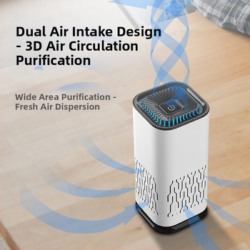 Automobilinis oro valytuvas – nešiojamas, šalina antrinį dūmą ir formaldehidų kvapus, sudėtinis filtras, oro srautas 50 m3/h, įkraunamas, be montavimo