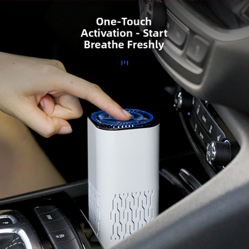 Automobilinis oro valytuvas – nešiojamas, šalina antrinį dūmą ir formaldehidų kvapus, sudėtinis filtras, oro srautas 50 m3/h, įkraunamas, be montavimo