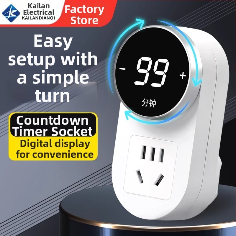 Kailan laikmačio lizdas su apsauga nuo persikrovimo, įkrovimo apsauga namų įrenginiams ir telefonams, automatinis išjungimas su atbuline atskaita